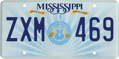 MS license plate ZXM469