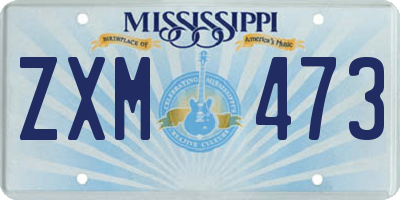 MS license plate ZXM473