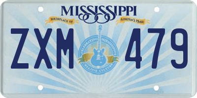 MS license plate ZXM479