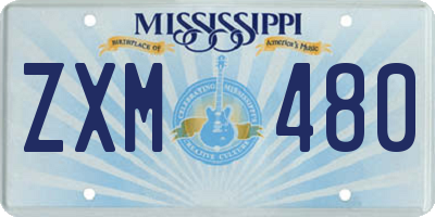 MS license plate ZXM480