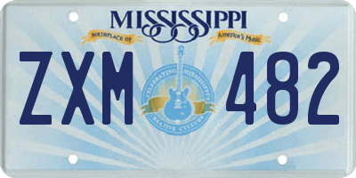 MS license plate ZXM482