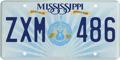 MS license plate ZXM486