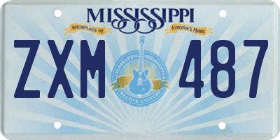 MS license plate ZXM487
