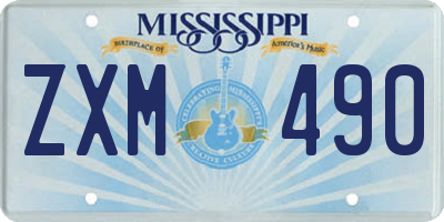 MS license plate ZXM490