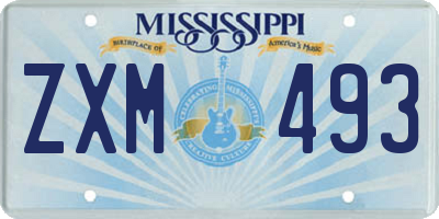 MS license plate ZXM493