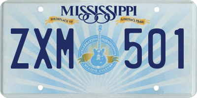 MS license plate ZXM501
