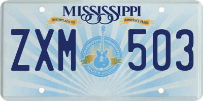 MS license plate ZXM503