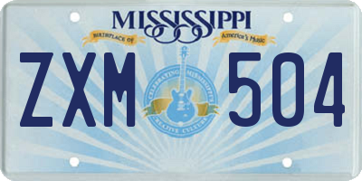 MS license plate ZXM504