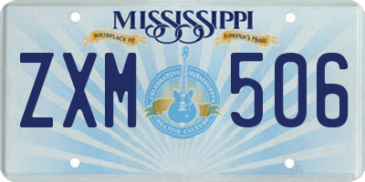 MS license plate ZXM506