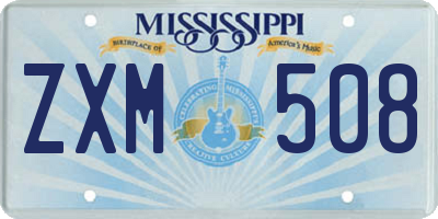 MS license plate ZXM508