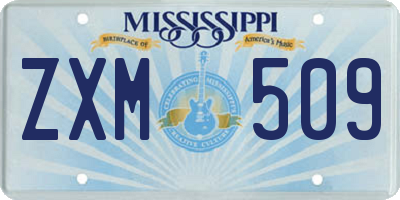 MS license plate ZXM509