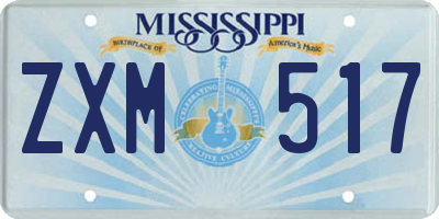 MS license plate ZXM517