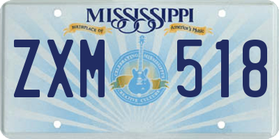 MS license plate ZXM518