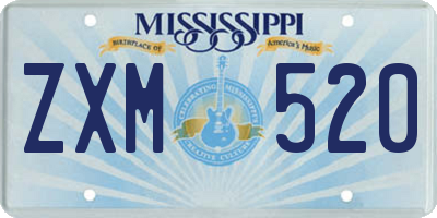 MS license plate ZXM520