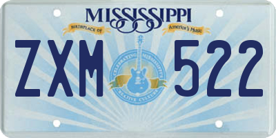 MS license plate ZXM522