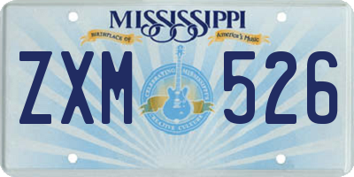 MS license plate ZXM526