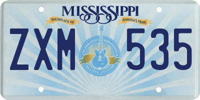 MS license plate ZXM535