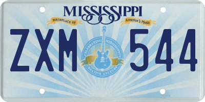MS license plate ZXM544