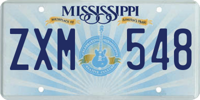 MS license plate ZXM548
