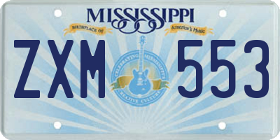 MS license plate ZXM553