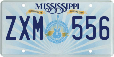 MS license plate ZXM556