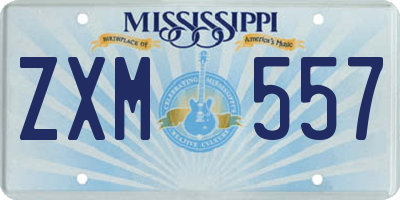 MS license plate ZXM557