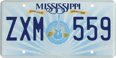 MS license plate ZXM559