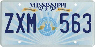 MS license plate ZXM563