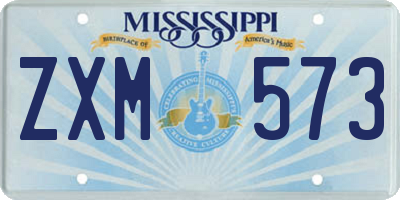 MS license plate ZXM573