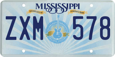 MS license plate ZXM578