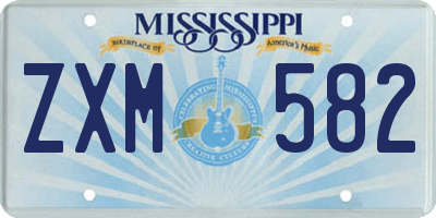 MS license plate ZXM582