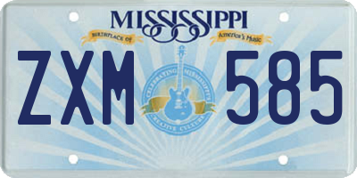 MS license plate ZXM585