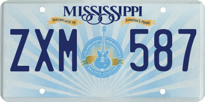 MS license plate ZXM587