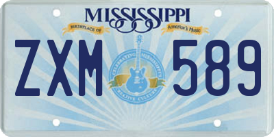 MS license plate ZXM589