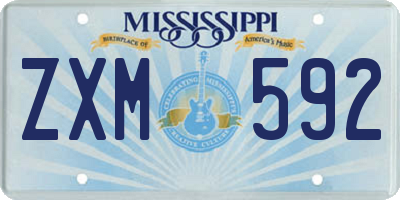 MS license plate ZXM592