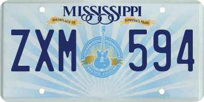 MS license plate ZXM594