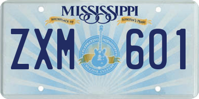 MS license plate ZXM601