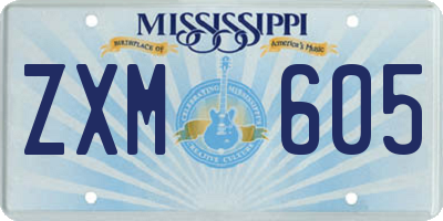 MS license plate ZXM605