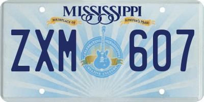 MS license plate ZXM607