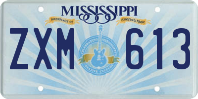MS license plate ZXM613