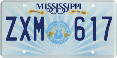 MS license plate ZXM617