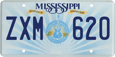 MS license plate ZXM620