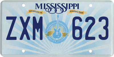 MS license plate ZXM623