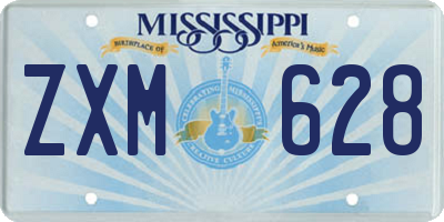 MS license plate ZXM628
