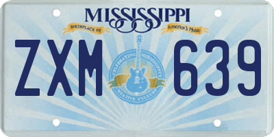 MS license plate ZXM639