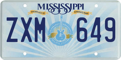 MS license plate ZXM649