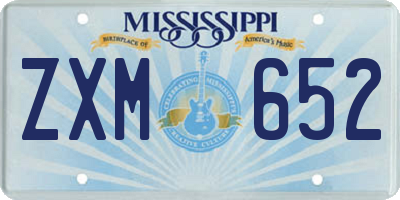 MS license plate ZXM652