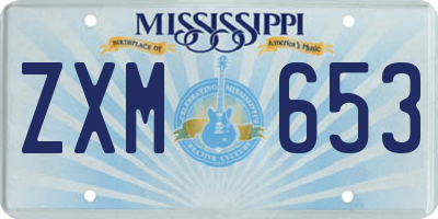 MS license plate ZXM653