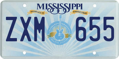 MS license plate ZXM655