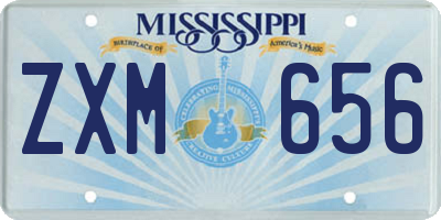 MS license plate ZXM656